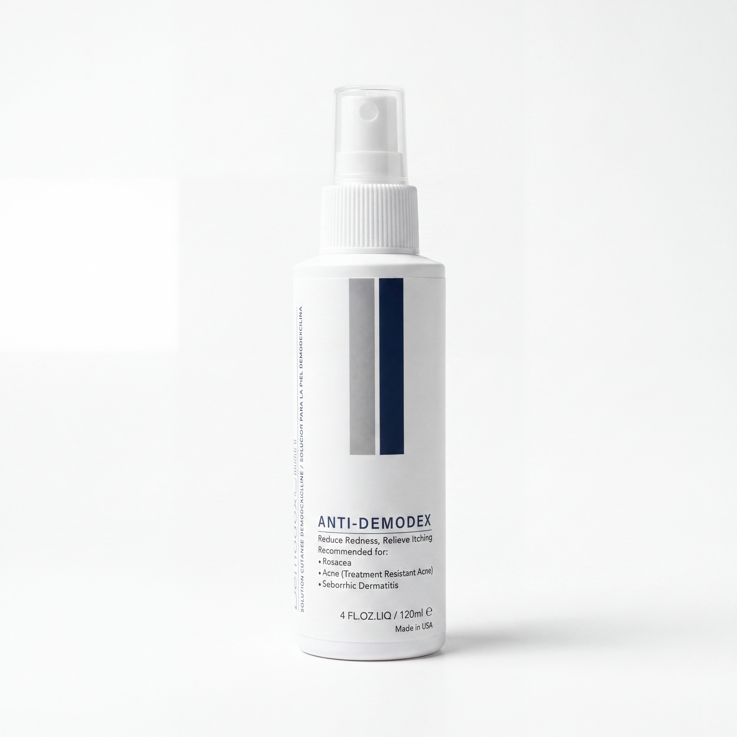 DemodexCillin Skin Solution 120 mL, studio product photograph on white