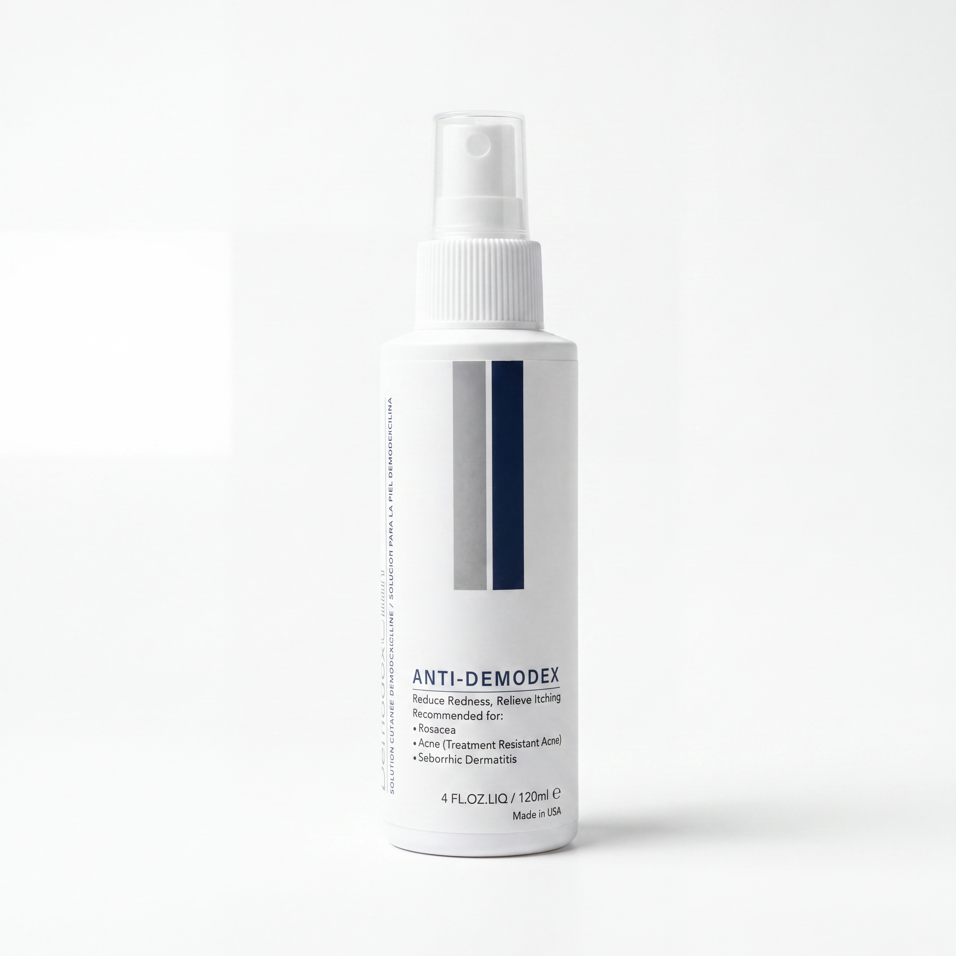 DemodexCillin Skin Solution 120 mL, studio product photograph on white